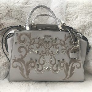 GUESS Alessia Embroidered Satchel